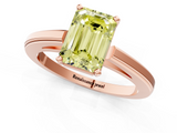 Rose gold Fancy Yellow Emerald  Solitaire Diamond Ring with Four-Prong Setting and Classic Band_4