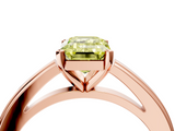 Rose gold Fancy Yellow Emerald  Solitaire Diamond Ring with Four-Prong Setting and Classic Band_7