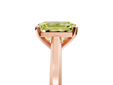Rose gold Fancy Yellow Emerald  Solitaire Diamond Ring with Four-Prong Setting and Classic Band_8