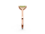 Rose gold Fancy Yellow Emerald  Solitaire Diamond Ring with Four-Prong Setting and Tapered Band 2