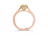Rose gold Fancy Yellow Emerald  Solitaire Diamond Ring with Four-Prong Setting and Tapered Band 3