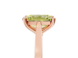 Rose gold Fancy Yellow Emerald  Solitaire Diamond Ring with Four-Prong Setting and Tapered Band 5