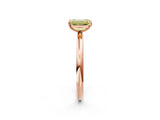 Rose gold Fancy Yellow Emerald  Solitaire Diamond Ring with Four-Prong Setting on a Plain Band_22