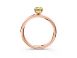 Rose gold Fancy Yellow Emerald  Solitaire Diamond Ring with Four-Prong Setting on a Plain Band_23
