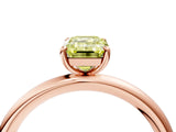 Rose gold Fancy Yellow Emerald  Solitaire Diamond Ring with Four-Prong Setting on a Plain Band_24