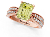 Rose gold Fancy Yellow Emerald  Solitaire Diamond Ring with Milgrain Pavé Band and Four-Prong Setting_38