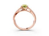 Rose gold Fancy Yellow Emerald  Solitaire Diamond Ring with Milgrain Pavé Band and Four-Prong Setting_40