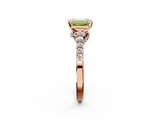 Rose gold Fancy Yellow Emerald  Solitaire Diamond Ring with Pavé Band and Four-Prong Setting_67