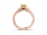 Rose gold Fancy Yellow Emerald  Solitaire Diamond Ring with Pavé Band and Four-Prong Setting_68