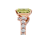 Rose gold Fancy Yellow Emerald  Solitaire Diamond Ring with Pavé Band and Four-Prong Setting_70