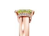 Rose gold Fancy Yellow Emerald  Solitaire Diamond Ring with Pave Band and Six-Prong Setting_40