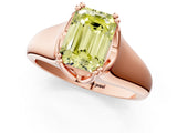 Rose gold Fancy Yellow Emerald  Solitaire Diamond Ring with Six-Prong Cathedral Setting_33