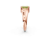 Rose gold Fancy Yellow Emerald  Solitaire Diamond Ring with Six-Prong Cathedral Setting_34