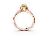 Rose gold Fancy Yellow Emerald  Solitaire Diamond Ring with Six-Prong Cathedral Setting_35