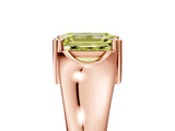 Rose gold Fancy Yellow Emerald  Solitaire Diamond Ring with Six-Prong Cathedral Setting_37