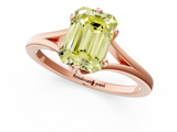 Rose gold Fancy Yellow Emerald  Solitaire Diamond Ring with Six-Prong Setting and Tapered Band_18