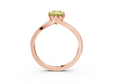Rose gold Fancy Yellow Emerald  Solitaire Diamond Ring with Six-Prong Setting and Tapered Band_20