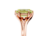 Rose gold Fancy Yellow Emerald  Solitaire Diamond Ring with Six-Prong Setting and Tapered Band_22