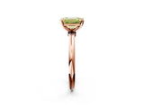 Rose gold Fancy Yellow Emerald  Solitaire Diamond Ring with Six-Prong Setting on a Classic Band 2