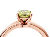Rose gold Fancy Yellow Emerald  Solitaire Diamond Ring with Six-Prong Setting on a Classic Band 4