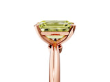 Rose gold Fancy Yellow Emerald  Solitaire Diamond Ring with Six-Prong Setting on a Classic Band 5