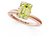 Rose gold Fancy Yellow Emerald  Solitaire Diamond Ring with Six-Prong Setting on a Classic Band_4