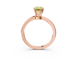 Rose gold Fancy Yellow Emerald  Solitaire Diamond Ring with Six-Prong Setting on a Classic Band_6