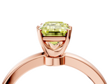 Rose gold Fancy Yellow Emerald  Solitaire Diamond Ring with Six-Prong Setting on a Classic Band_7