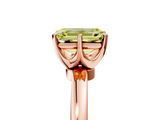 Rose gold Fancy Yellow Emerald  Solitaire Diamond Ring with Six-Prong Setting on a Classic Band_8