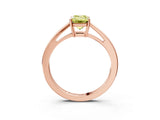 Rose gold Fancy Yellow Emerald  Solitaire Diamond Ring with Split Shank and Four-Prong Setting_15