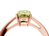 Rose gold Fancy Yellow Emerald  Solitaire Diamond Ring with Split Shank and Four-Prong Setting_16