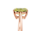 Rose gold Fancy Yellow Emerald  Solitaire Diamond Ring with Split Shank and Four-Prong Setting_17