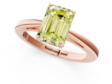 Rose gold Fancy Yellow Emerald  Solitaire Diamond Ring with Split Shank and Four-Prong Setting_21