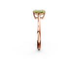 Rose gold Fancy Yellow Emerald  Solitaire Diamond Ring with Split Shank and Four-Prong Setting_22