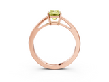 Rose gold Fancy Yellow Emerald  Solitaire Diamond Ring with Split Shank and Four-Prong Setting_23