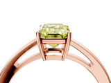Rose gold Fancy Yellow Emerald  Solitaire Diamond Ring with Split Shank and Four-Prong Setting_24