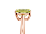 Rose gold Fancy Yellow Emerald  Solitaire Diamond Ring with Split Shank and Four-Prong Setting_25