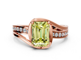 Rose gold Fancy Yellow Emerald  Solitaire Diamond Ring with Split Shank and Prong Setting_41