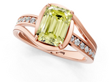 Rose gold Fancy Yellow Emerald  Solitaire Diamond Ring with Split Shank and Prong Setting_42