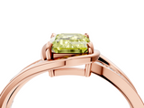 Rose gold Fancy Yellow Emerald  Solitaire Diamond Ring with Split Shank and Prong Setting_45