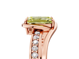 Rose gold Fancy Yellow Emerald  Solitaire Diamond Ring with Split Shank and Prong Setting_46