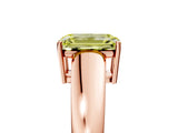 Rose gold Fancy Yellow Emerald  Solitaire Diamond Ring with Tapered Band and Four-Prong Setting_54