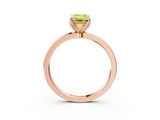 Rose gold Fancy Yellow Emerald  Solitaire Diamond Ring with Thin Band and Four-Prong Setting_6