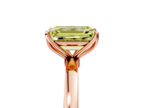 Rose gold Fancy Yellow Emerald  Solitaire Diamond Ring with Thin Band and Four-Prong Setting_8