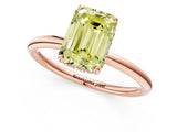 Rose gold Fancy Yellow Emerald  Solitaire Diamond Ring with a Classic Band and Four-Prong Setting 2