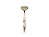 Rose gold Fancy Yellow Emerald  Solitaire Diamond Ring with a Classic Band and Four-Prong Setting 3