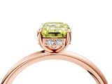 Rose gold Fancy Yellow Emerald  Solitaire Diamond Ring with a Classic Band and Four-Prong Setting 5