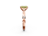 Rose gold Fancy Yellow Emerald  Solitaire Diamond Twisted Band with Four-Prong Setting_81