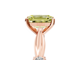 Rose gold Fancy Yellow Emerald  Solitaire Diamond Twisted Band with Four-Prong Setting_84