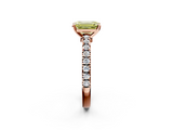 Rose gold Fancy Yellow Emerald  Solitaire Diamond with Pavé Band and Four-Prong Setting_77